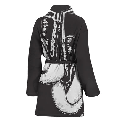 Victory King Of Boxing Print Women's Bathrobe