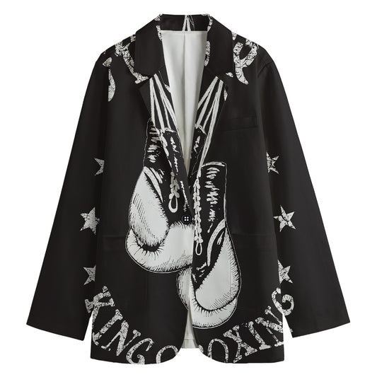 Victory King Of Boxing Print Women's Blazer