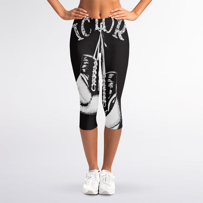 Victory King Of Boxing Print Women's Capri Leggings