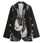 Victory King Of Boxing Print Women's Cotton Blazer