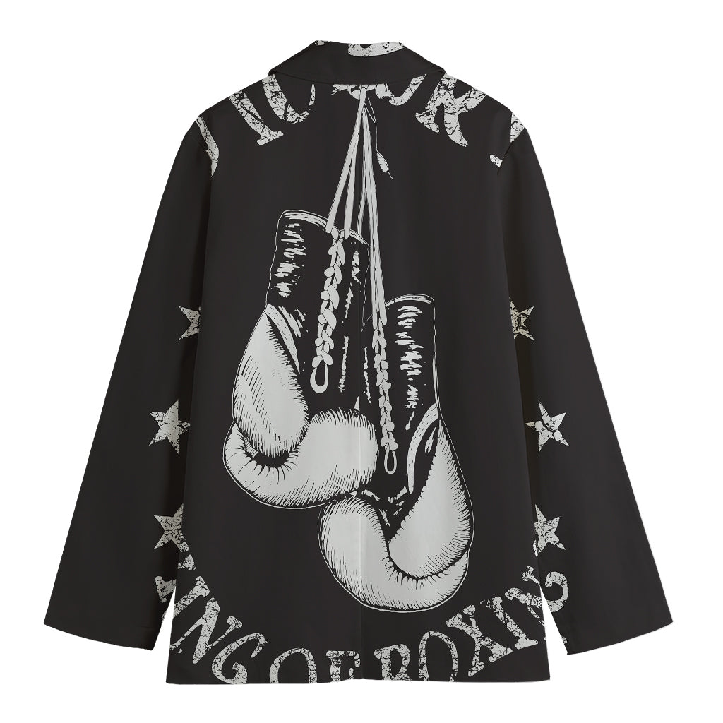 Victory King Of Boxing Print Women's Cotton Blazer