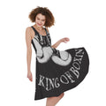 Victory King Of Boxing Print Sleeveless Knee Length Dress