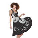 Victory King Of Boxing Print Women's Sleeveless Dress