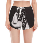 Victory King Of Boxing Print Women's Split Running Shorts