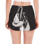 Victory King Of Boxing Print Women's Split Running Shorts