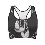 Victory King Of Boxing Print Women's Sports Bra