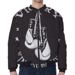 Victory King Of Boxing Print Zip Sleeve Bomber Jacket