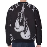 Victory King Of Boxing Print Zip Sleeve Bomber Jacket
