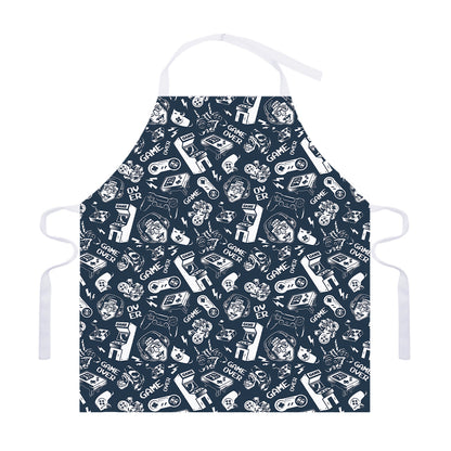 Video Game Devices Pattern Print Adjustable Apron