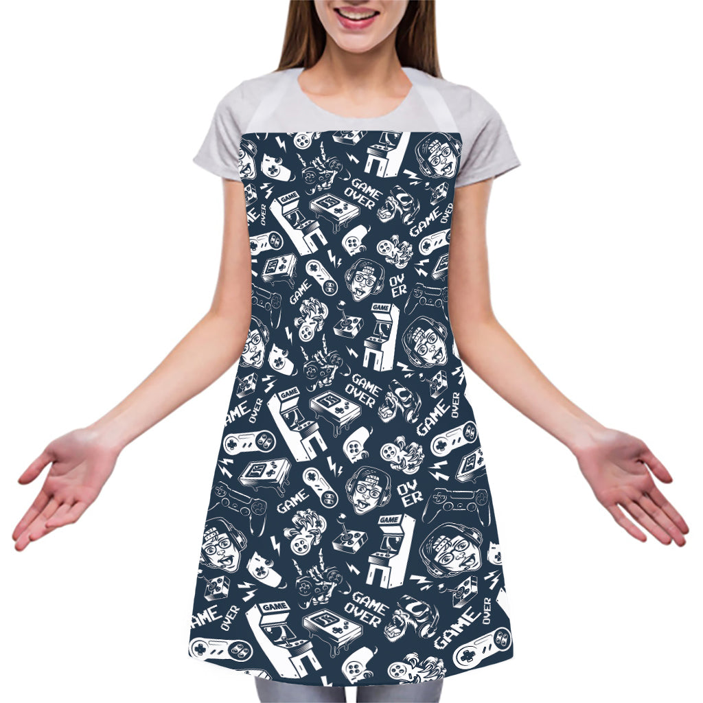 Video Game Devices Pattern Print Adjustable Apron