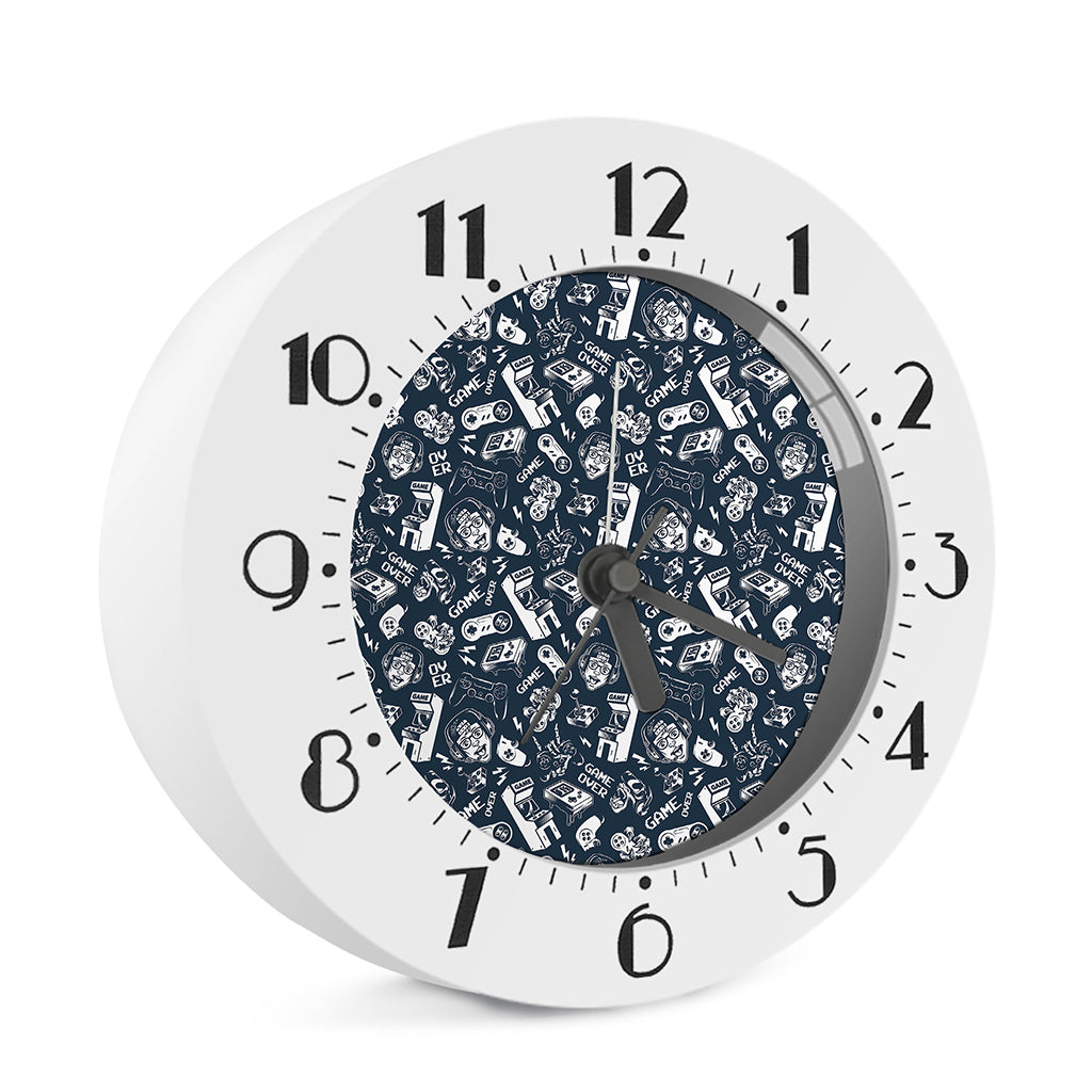 Video Game Devices Pattern Print Alarm Clock