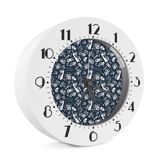 Video Game Devices Pattern Print Alarm Clock