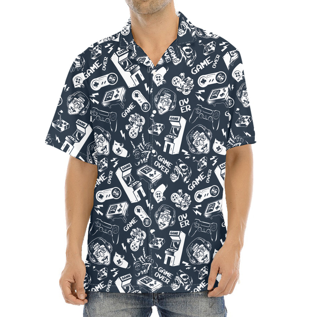 Video Game Devices Pattern Print Aloha Shirt