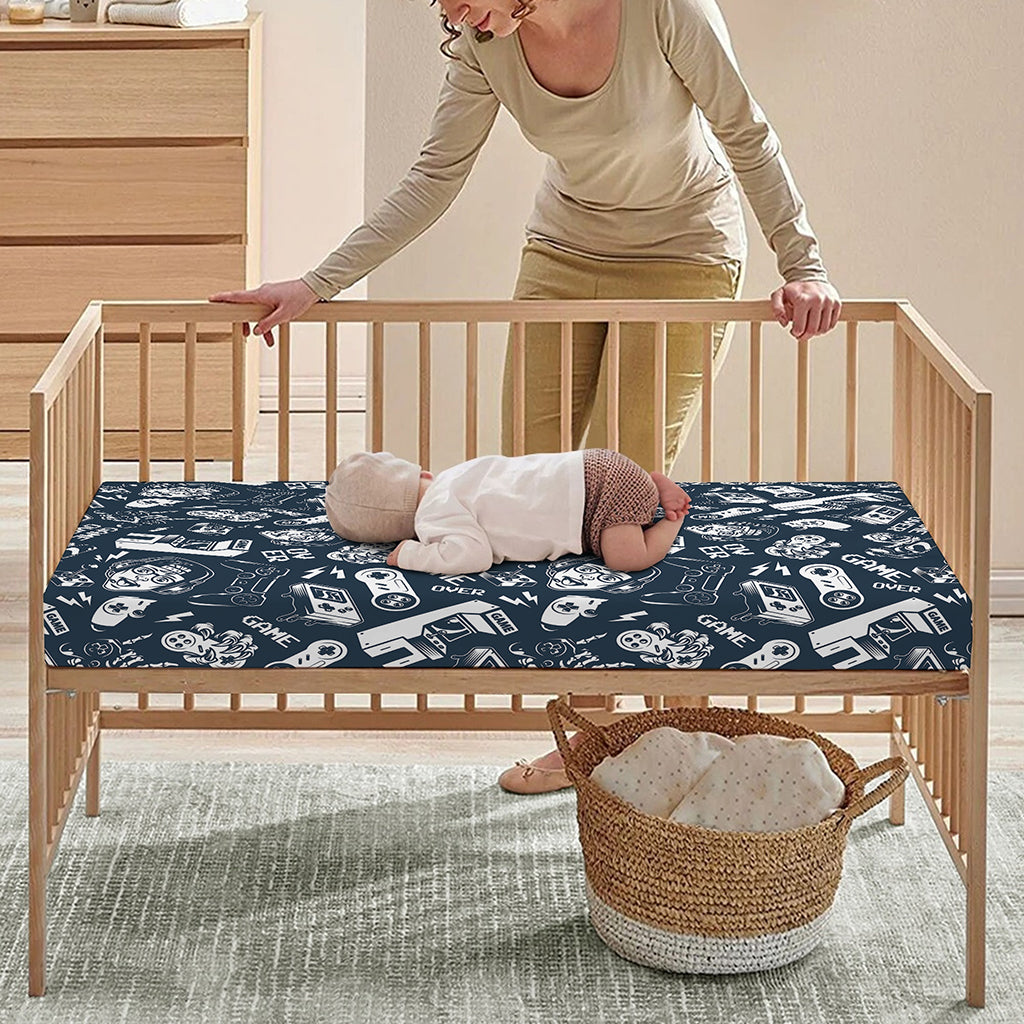 Video Game Devices Pattern Print Baby Crib Sheet