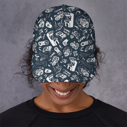 Video Game Devices Pattern Print Baseball Cap