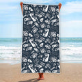 Video Game Devices Pattern Print Beach Towel