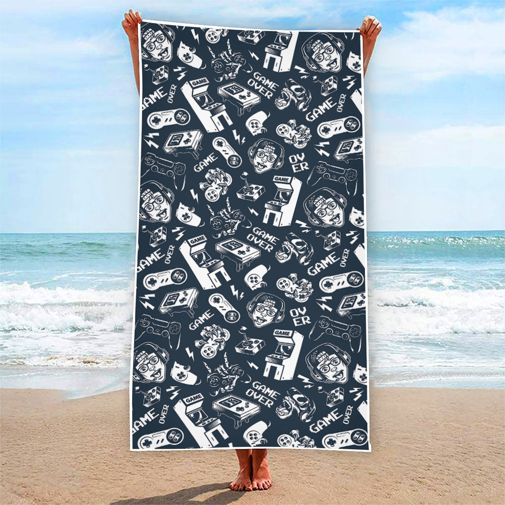 Video Game Devices Pattern Print Beach Towel