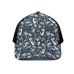 Video Game Devices Pattern Print Black Mesh Trucker Cap