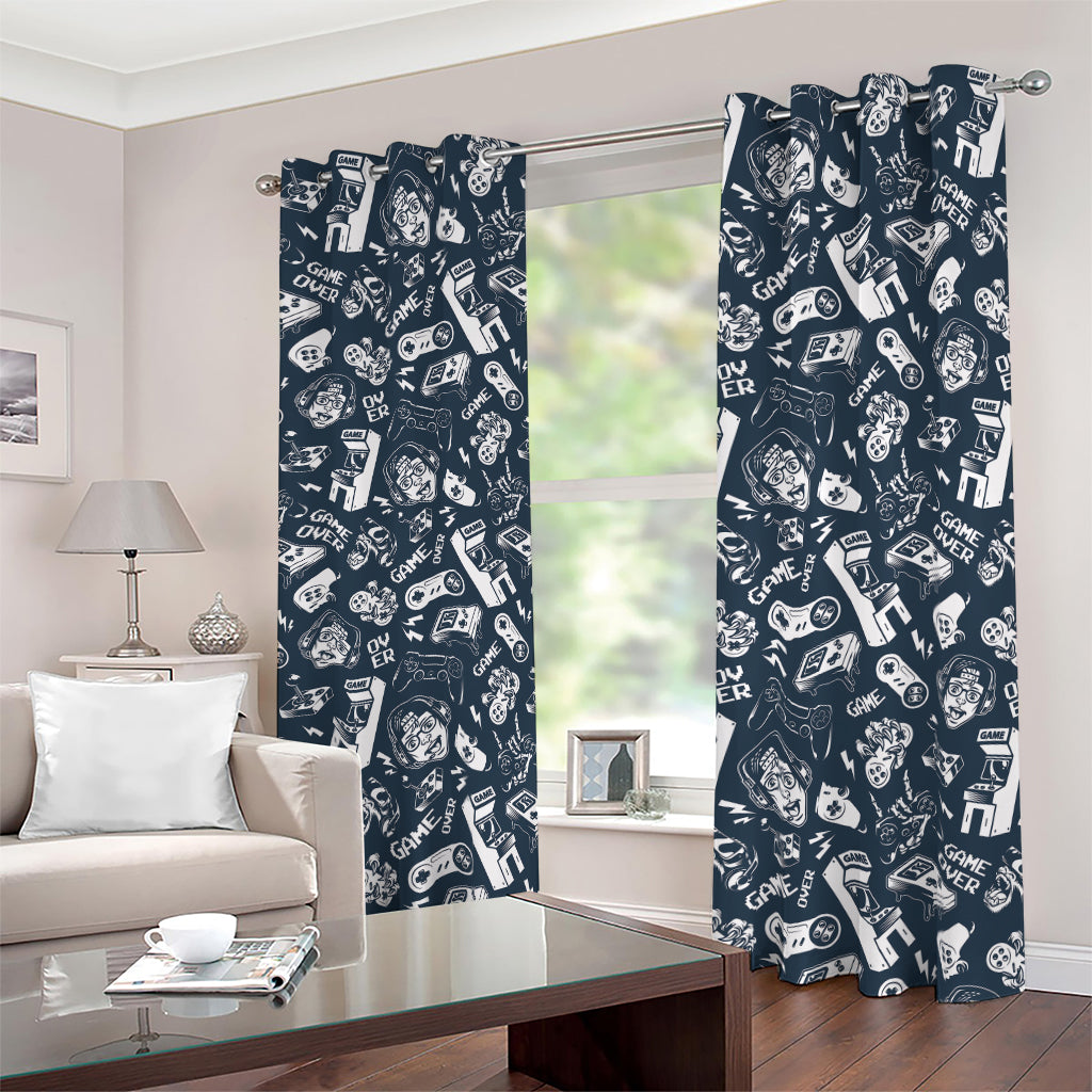 Video Game Devices Pattern Print Blackout Grommet Curtains