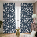 Video Game Devices Pattern Print Dimout Pencil Pleat Curtains
