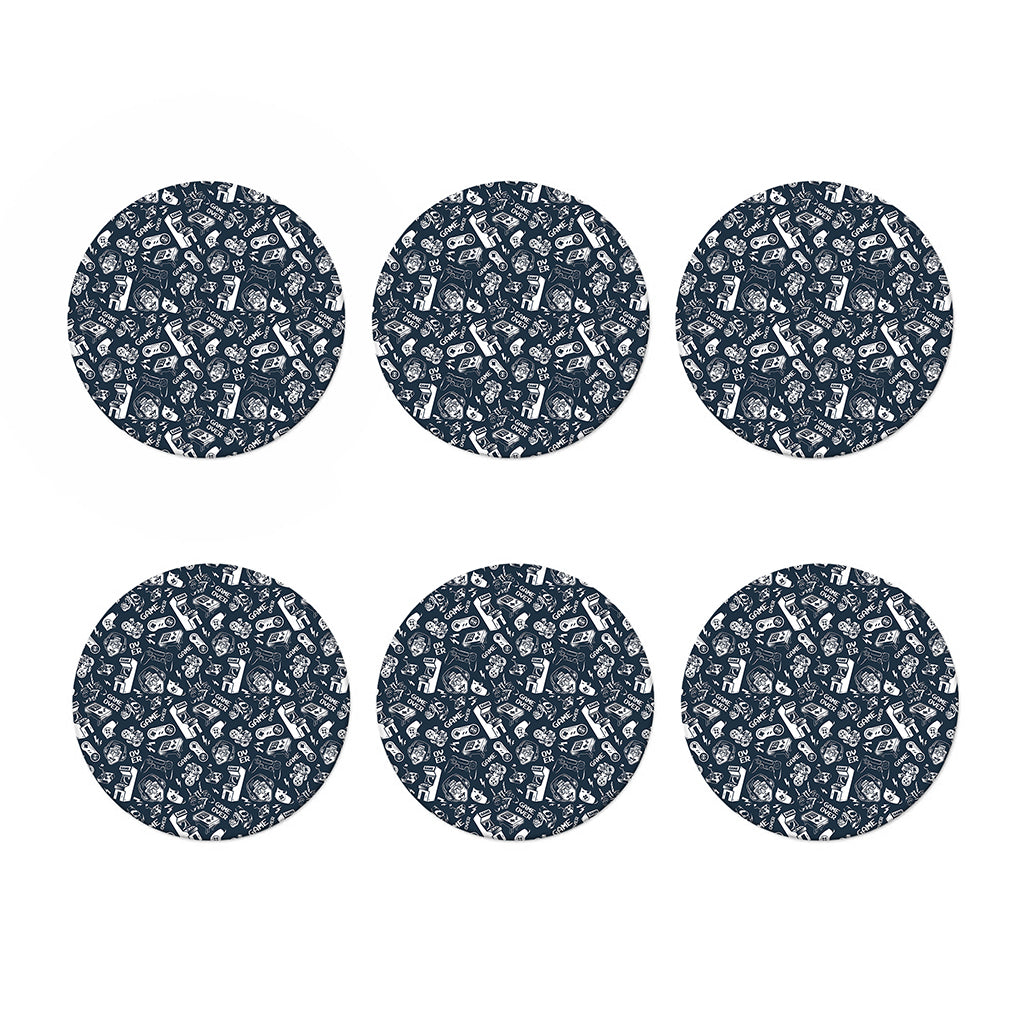 Video Game Devices Pattern Print Coaster Set