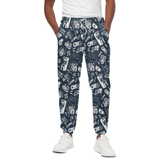 Video Game Devices Pattern Print Cotton Pants
