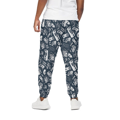 Video Game Devices Pattern Print Cotton Pants