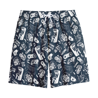 Video Game Devices Pattern Print Cotton Shorts
