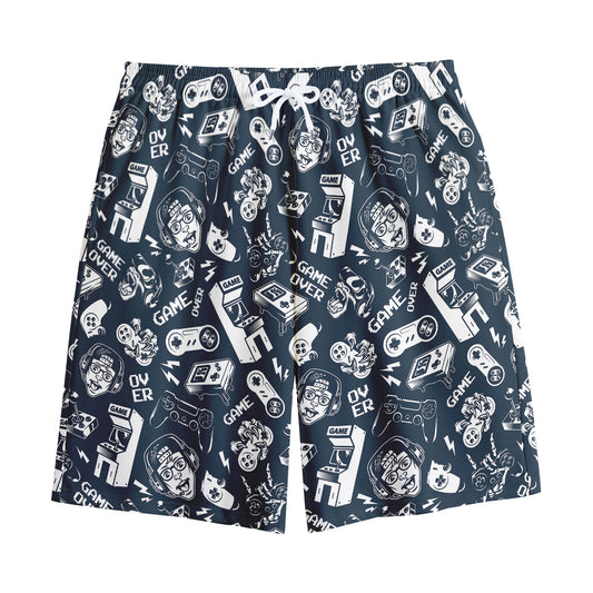 Video Game Devices Pattern Print Cotton Shorts