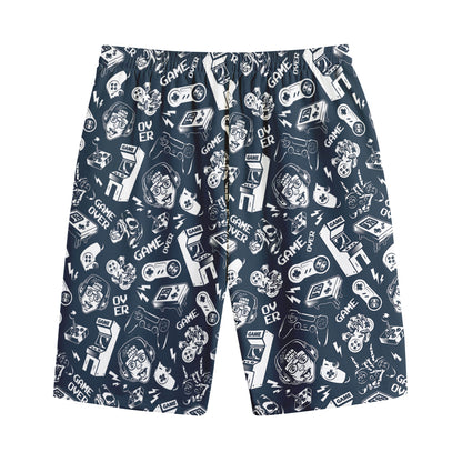 Video Game Devices Pattern Print Cotton Shorts