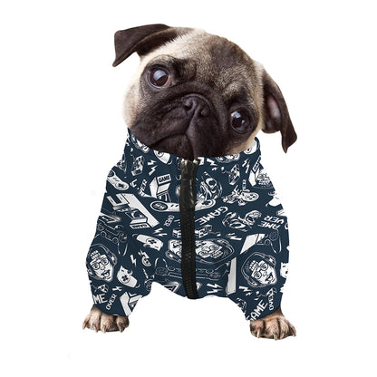 Video Game Devices Pattern Print Dog Zip Up Jacket