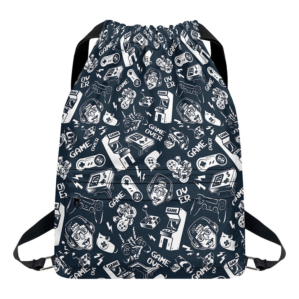 Video Game Devices Pattern Print Drawstring Backpack