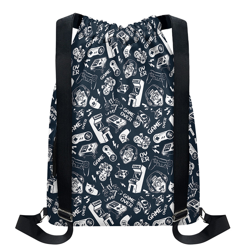 Video Game Devices Pattern Print Drawstring Backpack