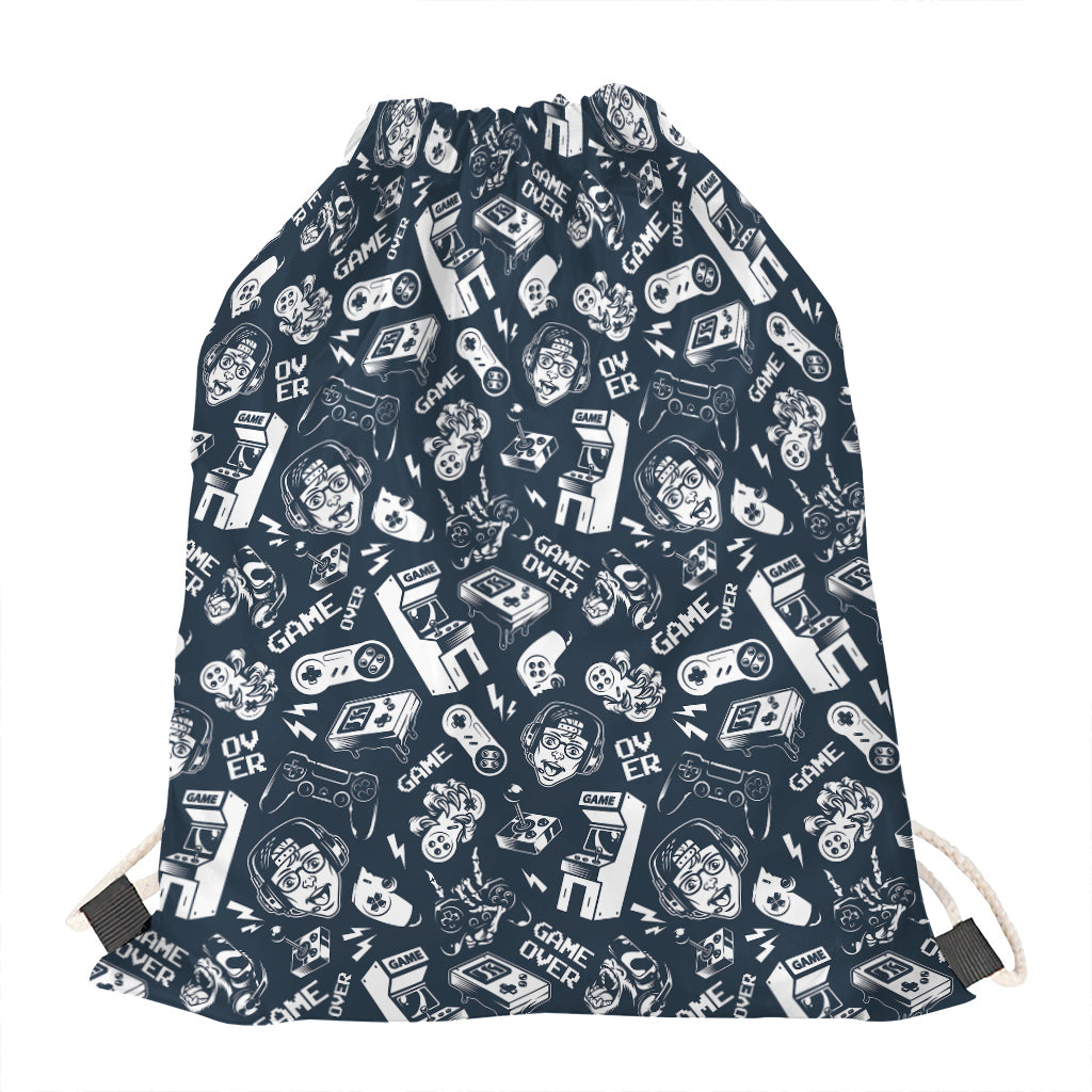 Video Game Devices Pattern Print Drawstring Bag