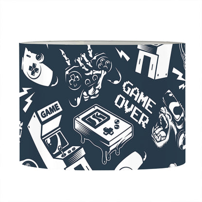 Video Game Devices Pattern Print Drum Lamp Shade