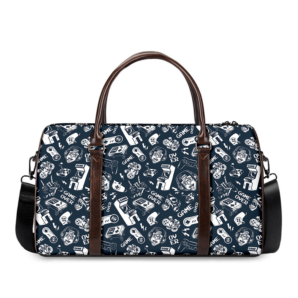 Video Game Devices Pattern Print Duffle Bag