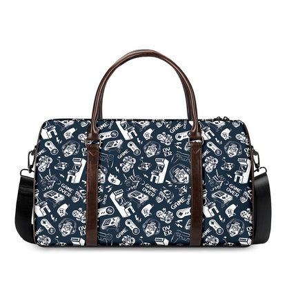 Video Game Devices Pattern Print Duffle Bag