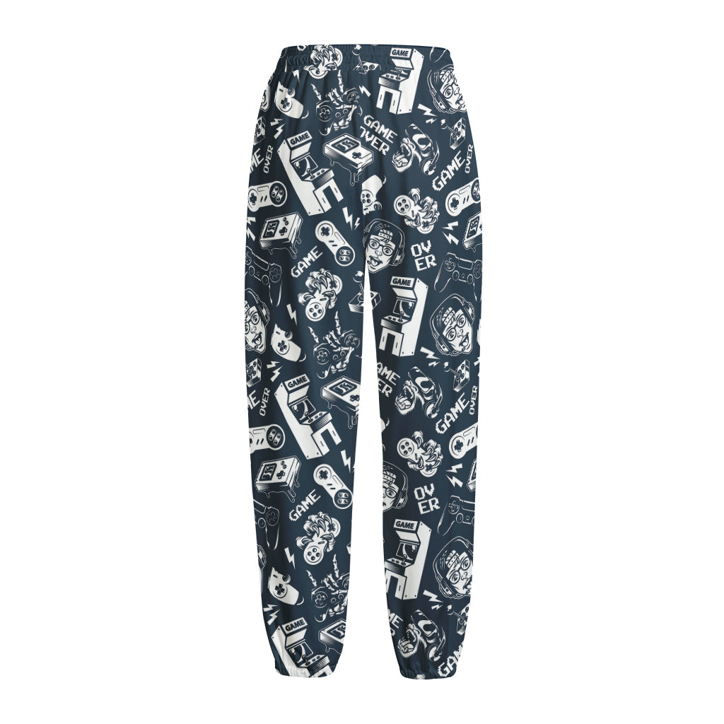 Video Game Devices Pattern Print Fleece Lined Knit Pants