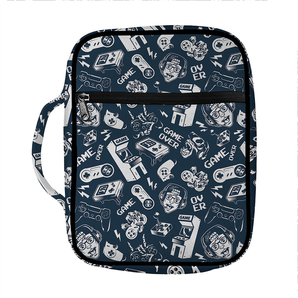 Video Game Devices Pattern Print Front Pocket Bible Bag