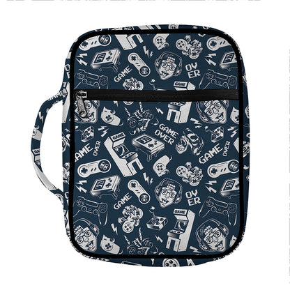 Video Game Devices Pattern Print Front Pocket Bible Bag