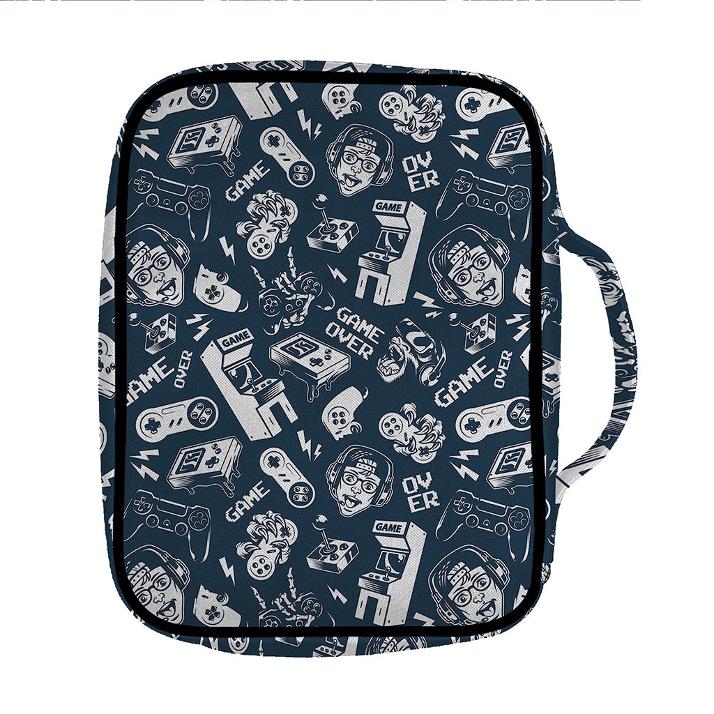 Video Game Devices Pattern Print Front Pocket Bible Bag