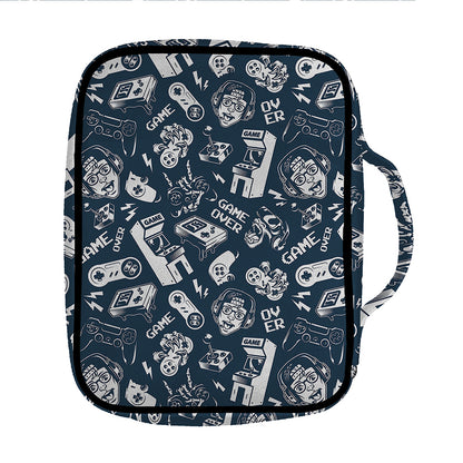 Video Game Devices Pattern Print Front Pocket Bible Bag