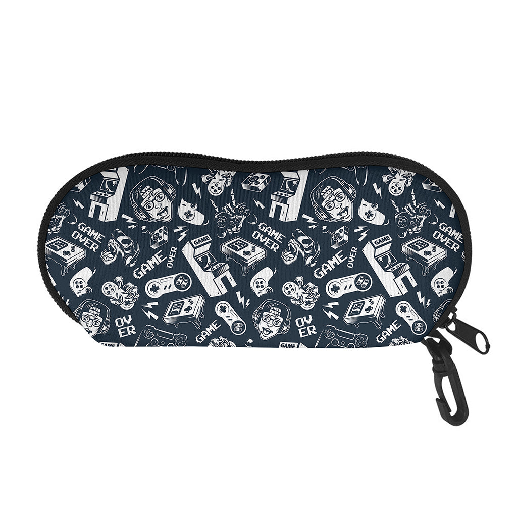 Video Game Devices Pattern Print Glasses Case