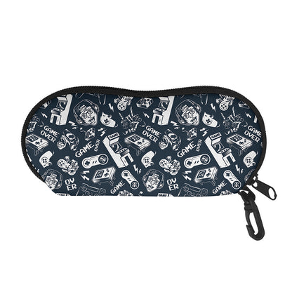 Video Game Devices Pattern Print Glasses Case