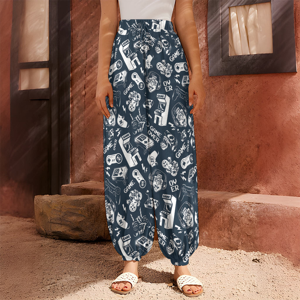 Video Game Devices Pattern Print Harem Pants