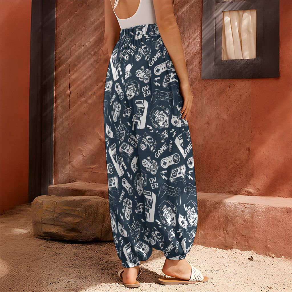 Video Game Devices Pattern Print Harem Pants
