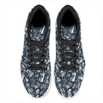 Video Game Devices Pattern Print High Top Leather Sneakers
