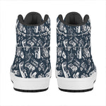 Video Game Devices Pattern Print High Top Leather Sneakers