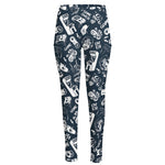 Video Game Devices Pattern Print High-Waisted Pocket Leggings
