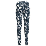 Video Game Devices Pattern Print High-Waisted Pocket Leggings